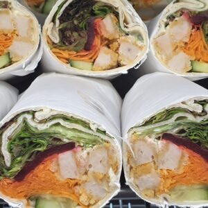 Crumbed Chicken (Crumbed Chicken, Cucumber, Beetroot, Mixed Lettuce & Sweet Chilli Sour Cream) (Half | Full) Wrap